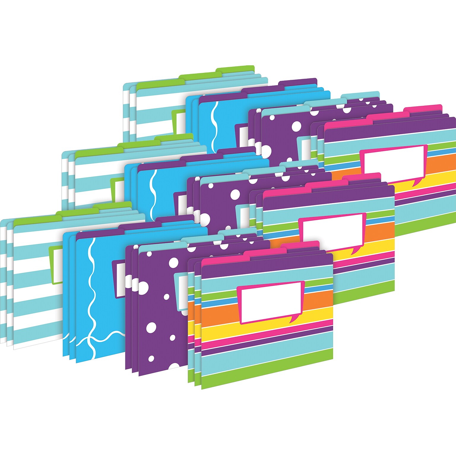 Barker Creek Happy File Folder, 1/3-Cut Tab, Letter Size, Assorted Colors, 36/Set (4377)