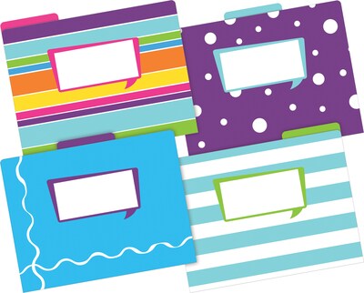 Barker Creek Happy File Folder, 1/3-Cut Tab, Letter Size, Assorted Colors, 36/Set (4377)