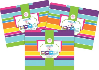 Barker Creek Happy File Folder, 1/3-Cut Tab, Letter Size, Assorted Colors, 36/Set (4377)