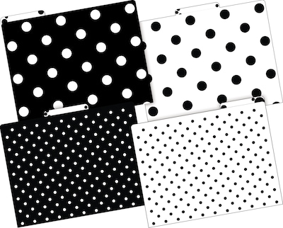 Barker Creek File Folder Set, 1/3-Cut Tab, Letter Size, Black & White Dot, 24/Set (4378)