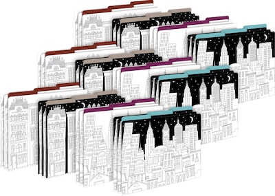 Barker Creek Color Me! File Folder Set, 1/3-Cut Tab, Letter Size, Cityscapes, 36/Set (4381)