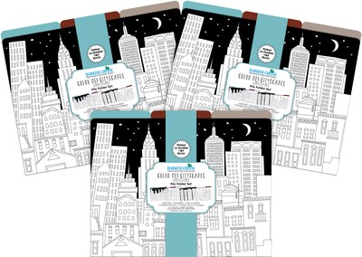Barker Creek Color Me! Cityscapes File Folder, 1/3-Cut Tab, Letter Size, Assorted Colors, 36/Set (4381)