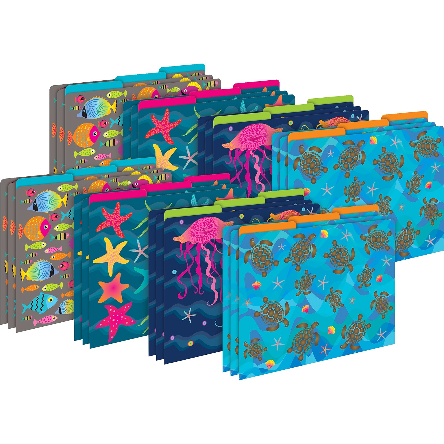 Barker Creek Kai Ola File Folder, 1/3-Cut Tab, Letter Size, Assorted Colors, 24/Set (4382)