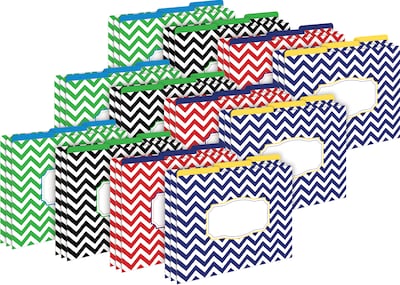 Barker Creek File Folder Set, 1/3-Cut Tab, Letter Size, Nautical Chevron, 36/Set (4385)