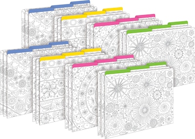 Barker Creek Color Me! File Folder Set, 1/3-Cut Tab, Letter Size, In My Garden, 24/Set (4386)