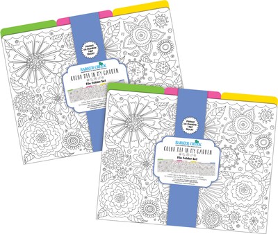 Barker Creek Color Me! In My Garden File Folder, 1/3-Cut Tab, Letter Size, Assorted Colors, 24/Set (4386)