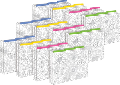 Barker Creek Color Me! File Folder Set, 1/3-Cut Tab, Letter Size, In My Garden, 36/Set (4387)