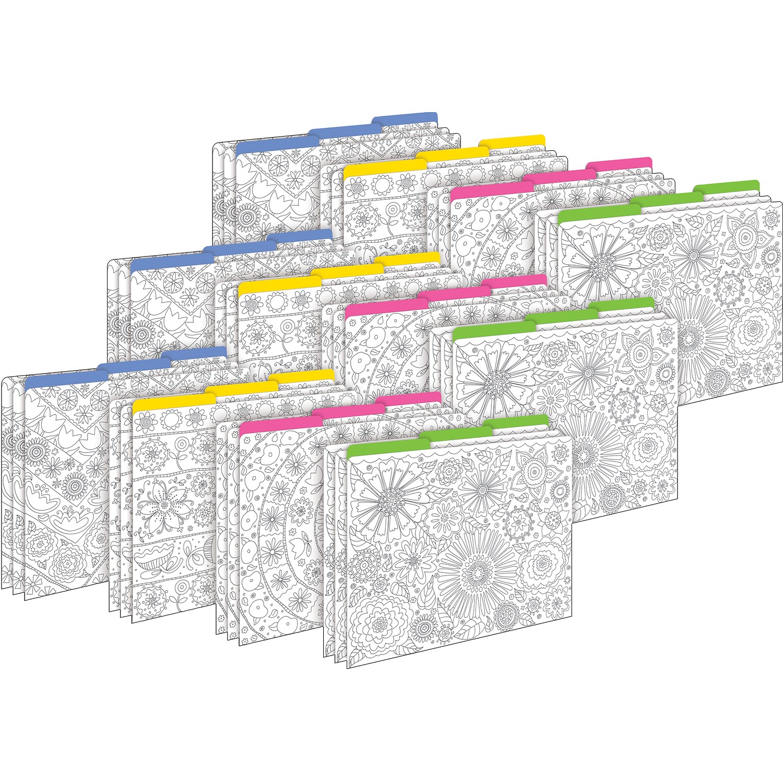 Barker Creek Color Me! In My Garden File Folder, 1/3-Cut Tab, Letter Size, Assorted Colors, 36/Set (4387)