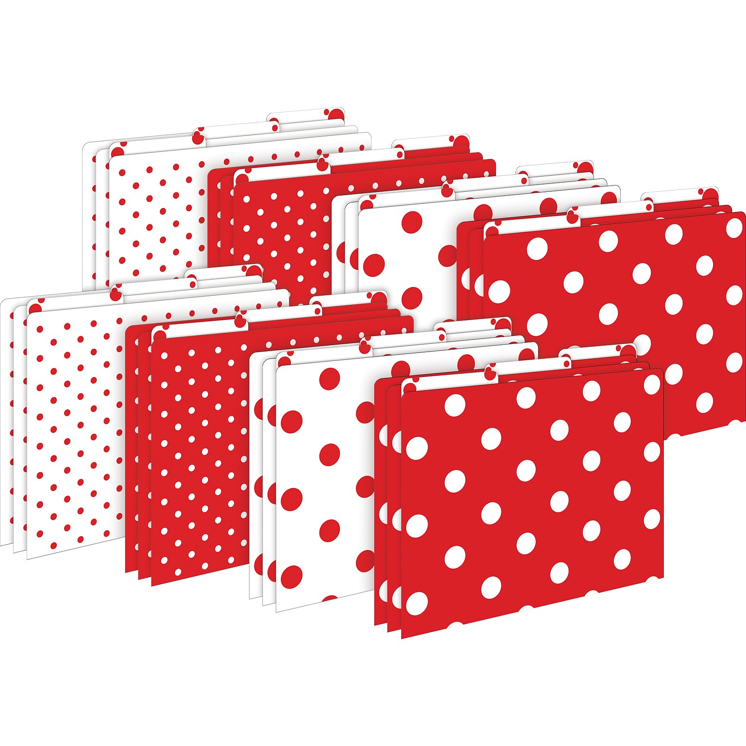 Barker Creek Red & White Dot File Folder, 1/3-Cut Tab, Letter Size, Red/White, 24/Set (4392)