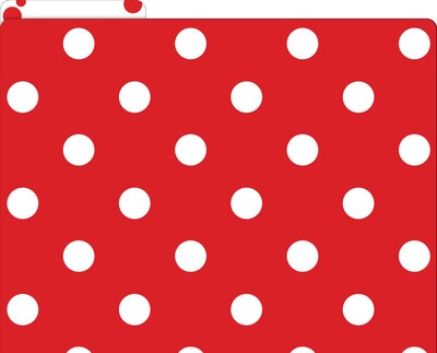 Barker Creek Red & White Dot File Folder, 1/3-Cut Tab, Letter Size, Red/White, 24/Set (4392)