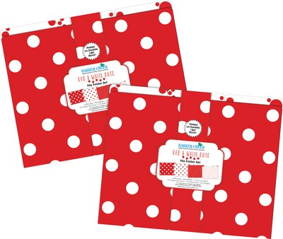 Barker Creek Red & White Dot File Folder, 1/3-Cut Tab, Letter Size, Red/White, 24/Set (4392)