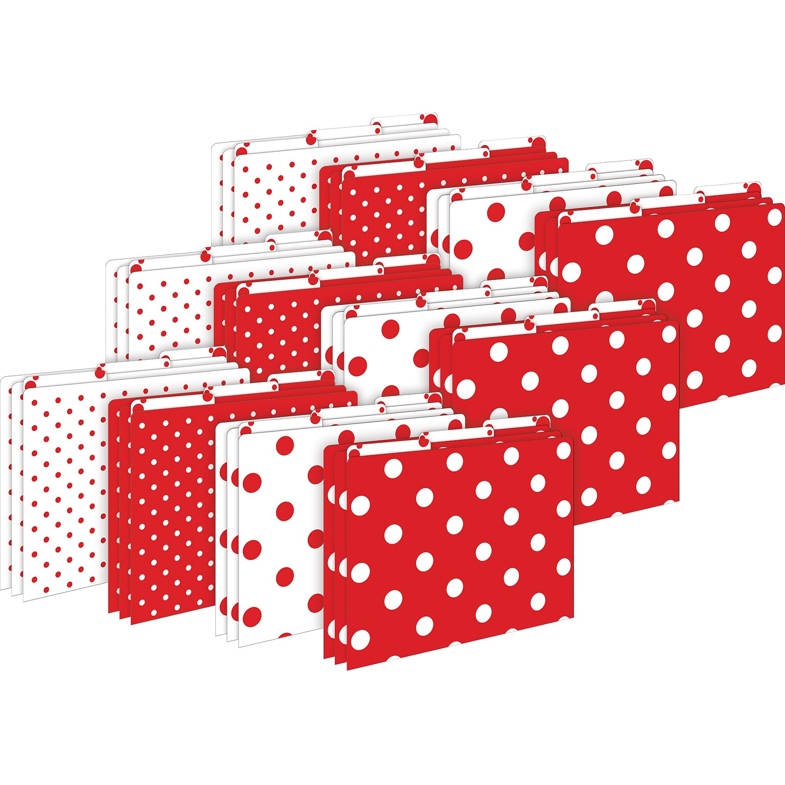 Barker Creek Red & White Dot File Folder, 1/3-Cut Tab, Letter Size, Red/White, 36/Set (4393)