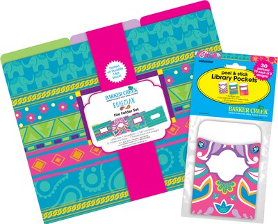 Barker Creek Bohemian File Folder, 1/3-Cut Tab, Letter Size, Assorted Colors, 42/Set (4410)