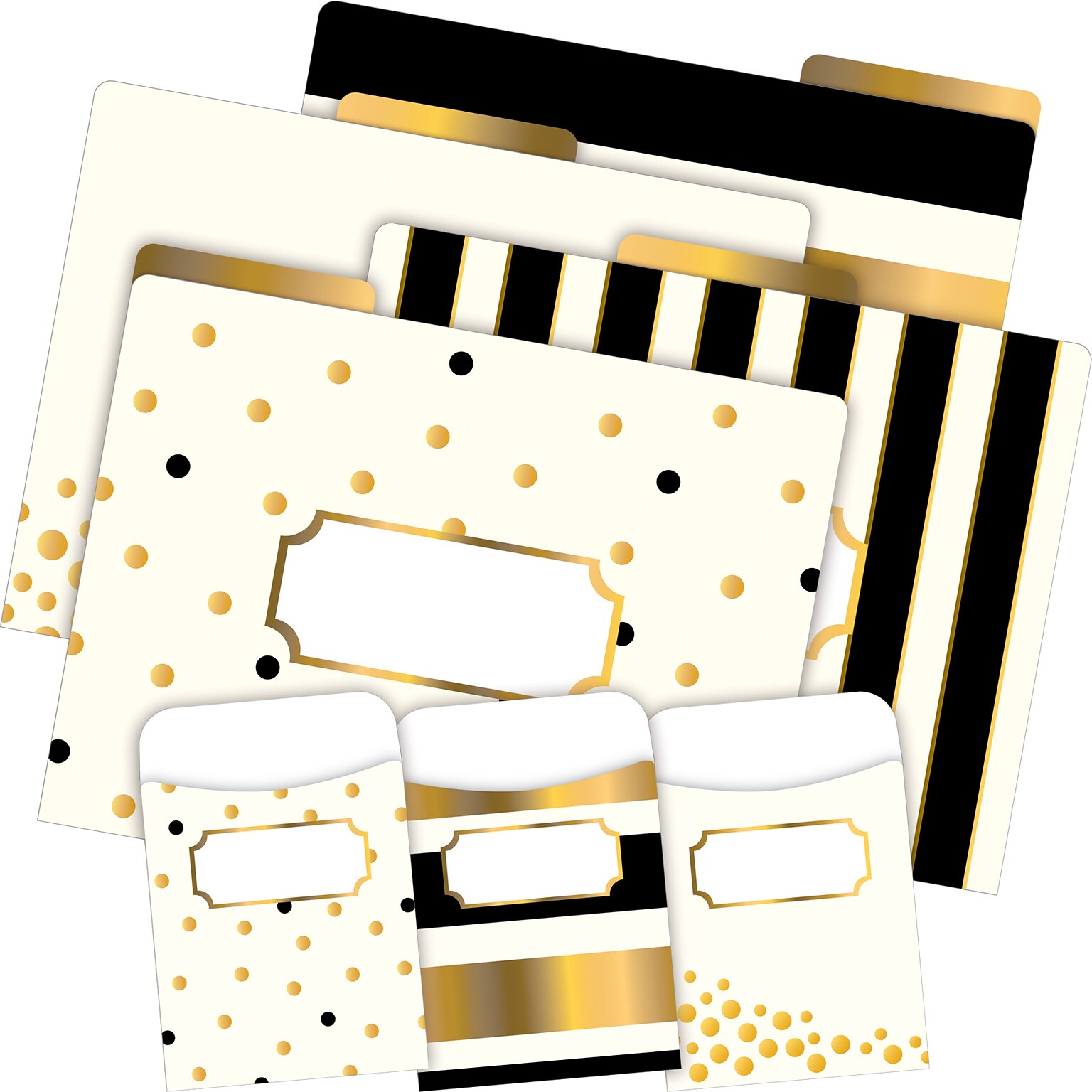 Barker Creek Gold File Folder, 1/3-Cut Tab, Letter Size, Assorted Colors, 42/Set (4411)