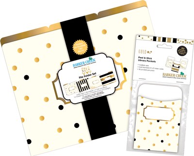 Barker Creek Gold File Folder, 1/3-Cut Tab, Letter Size, Assorted Colors, 42/Set (4411)