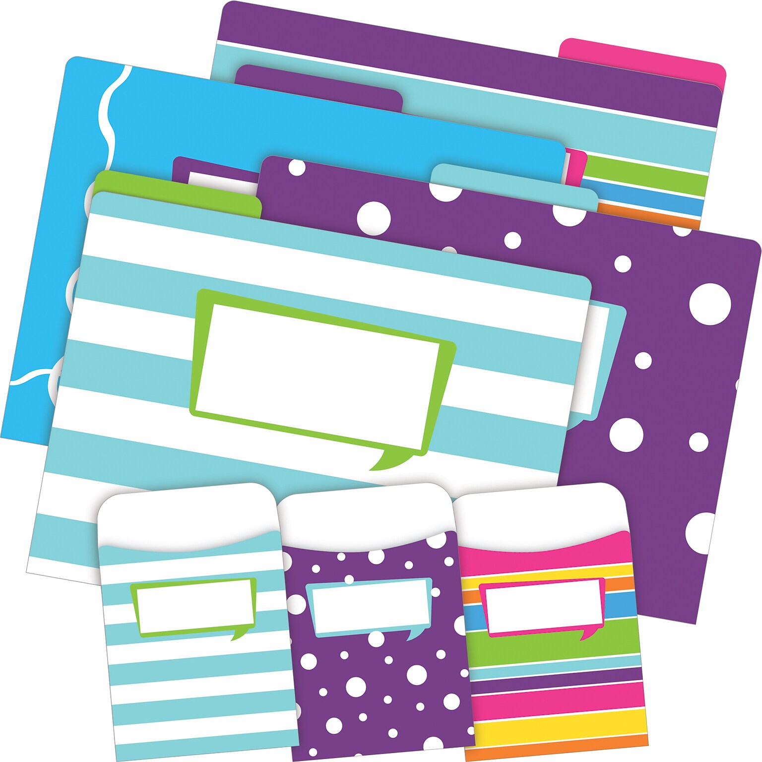 Barker Creek Happy File Folder, 1/3-Cut Tab, Letter Size, Assorted Colors, 42/Set (4412)