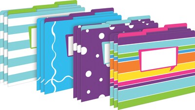 Barker Creek Happy File Folder, 1/3-Cut Tab, Letter Size, Assorted Colors, 42/Set (4412)