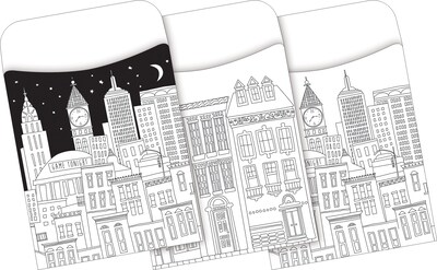 Barker Creek Color Me! Folder & Pocket Set, 1/3-Cut Tab, Letter Size, Cityscapes, 42/Set (4414)