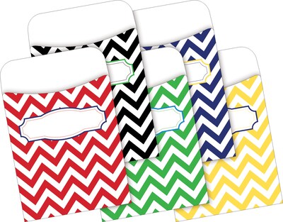 Barker Creek Nautical Chevron File Folder, 1/3-Cut Tab, Letter Size, Assorted Colors, 42/Set (4416)