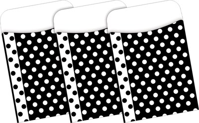 Barker Creek Folder & Pocket Set, 1/3-Cut Tab, Letter Size, Black & White Dots, 42/Set (4417)