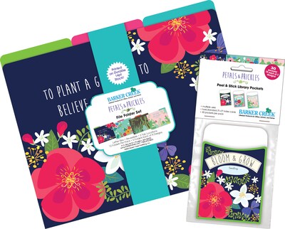 Barker Creek Petals & Prickles File Folder, 1/3-Cut Tab, Letter Size, Assorted Colors, 42/Set (4418)