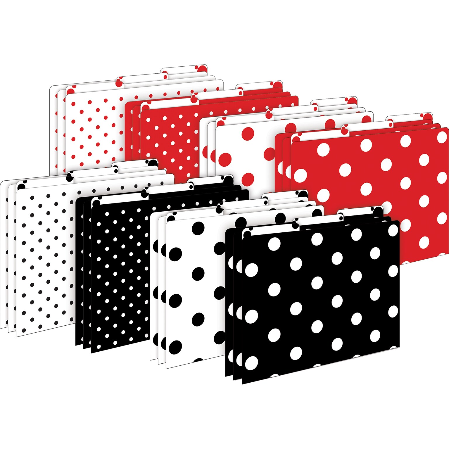 Barker Creek Dots File Folder, 1/3-Cut Tab, Letter Size, Assorted Colors, 24/Set (4424)