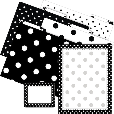 Barker Creek Get Organized File Folder Set, 1/3-Cut Tab, Letter Size, Black & White Dot, 107/Set (13