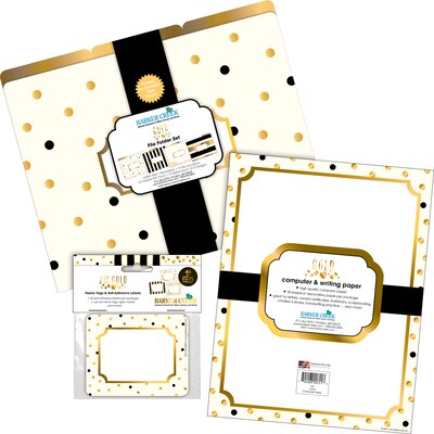 Barker Creek Get Organized Gold File Folder, 1/3-Cut Tab, Letter Size, Assorted Colors, 107/Set (139)