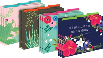 Barker Creek Get Organized File Folder Set, 1/3-Cut Tab, Letter Size, Petals, 107/Set (143)