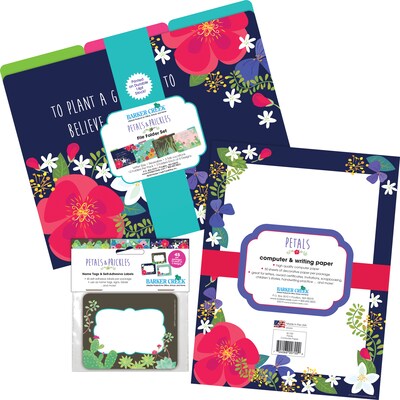Barker Creek Get Organized Petals & Prickles File Folder, 1/3-Cut Tab, Letter Size, Assorted Colors, 107/Set (143)