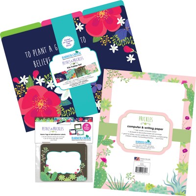 Barker Creek Get Organized Petals & Prickles File Folder, 1/3-Cut Tab, Letter Size, Assorted Colors, 107/Set (144)