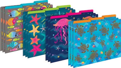 Barker Creek Get Organized File Folder Set, 1/3-Cut Tab, Letter Size, Kai Ola Starfish, 107/Set (149)