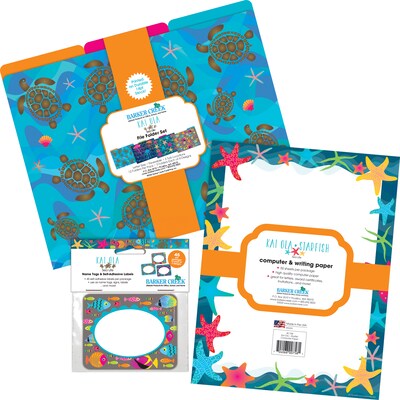 Barker Creek Get Organized Kai Ola Starfish File Folder, 1/3-Cut Tab, Letter Size, Assorted Colors, 107/Set (149)