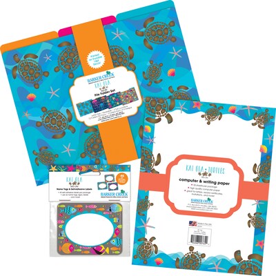 Barker Creek Kai Ola Sea Turtles File Folder, 1/3-Cut Tab, Letter Size, Assorted Colors, 107/Set (150)