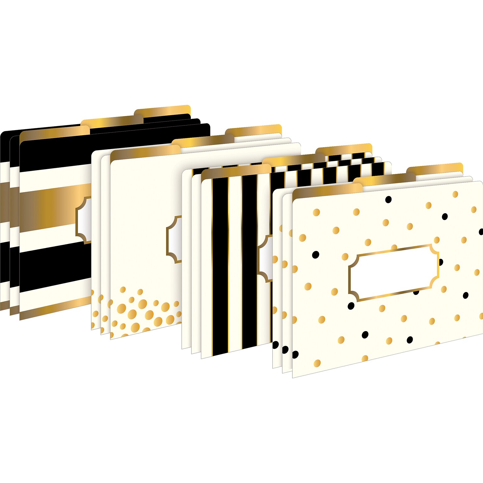 Barker Creek Gold File Folder, 1/3-Cut Tab, Letter Size, Assorted Colors, 12/Pack (2001)