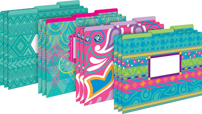 Barker Creek File Folder Set, 1/3-Cut Tab, Letter Size, Bohemian, 12/Pack (2002)