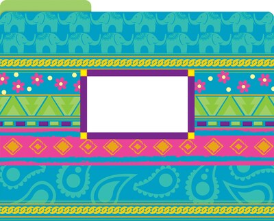 Barker Creek Bohemian File Folder, 1/3-Cut Tab, Letter Size, Assorted Colors, 12/Pack (2002)