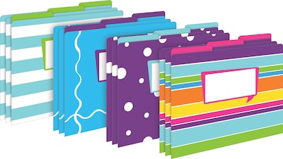Barker Creek File Folder Set, 1/3-Cut Tab, Letter Size, Multicolored, 12/Pack (2003)
