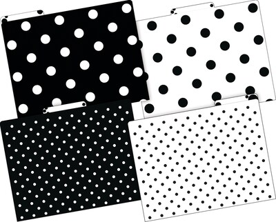 Barker Creek File Folder Set, 1/3-Cut Tab, Letter Size, Black & White Dot, 12/Pack (2004)