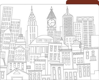 Barker Creek Color Me! Cityscapes File Folder, 1/3-Cut Tab, Letter Size, Assorted Colors, 12/Pack (2005)