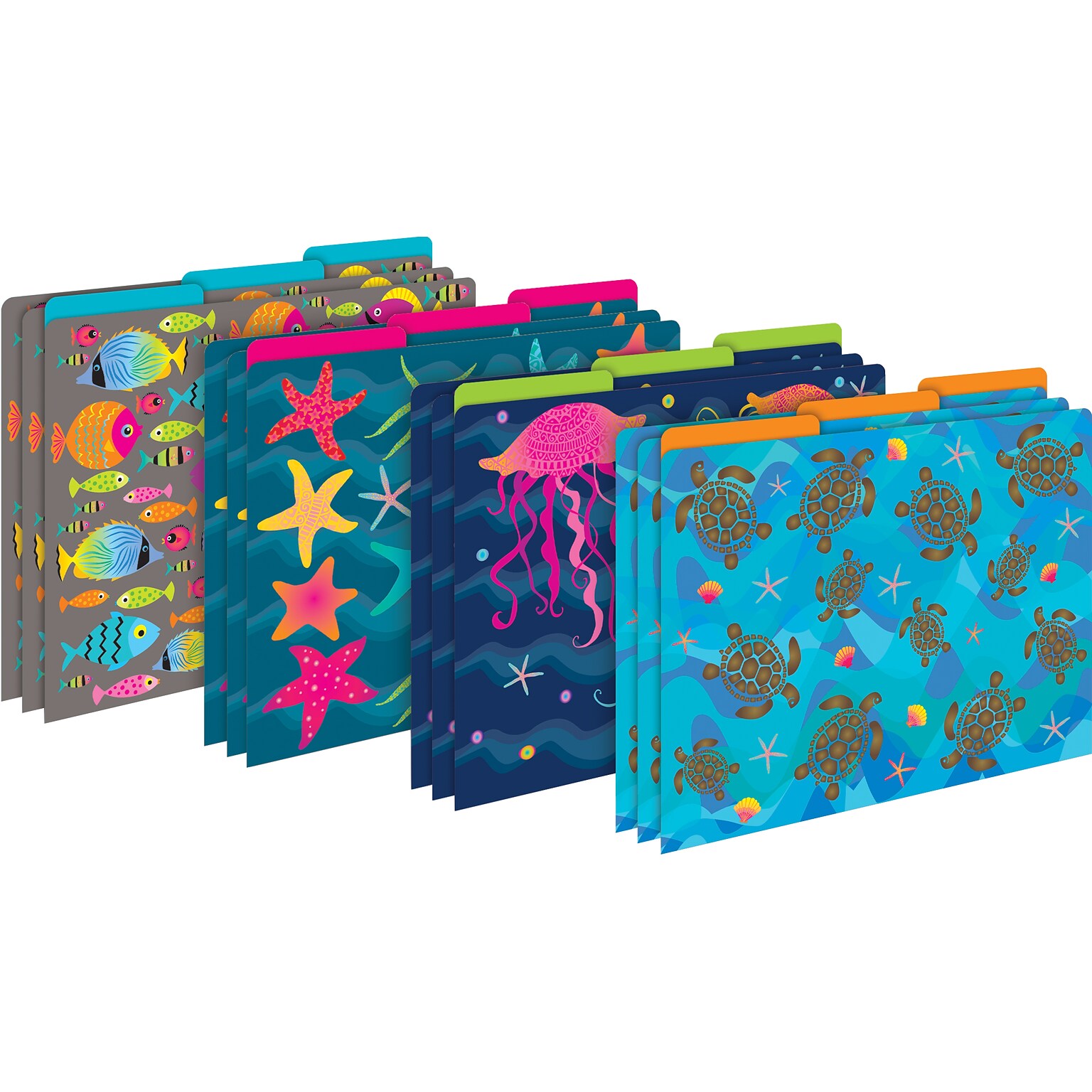 Barker Creek Kai Ola File Folder, 1/3-Cut Tab, Letter Size, Assorted Colors, 12/Pack (2006)