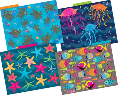 Barker Creek Kai Ola File Folder, 1/3-Cut Tab, Letter Size, Assorted Colors, 12/Pack (2006)