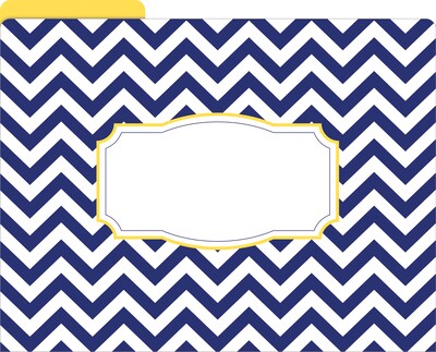 Barker Creek Nautical Chevron File Folder, 1/3-Cut Tab, Letter Size, Assorted Colors, 12/Pack (2007)