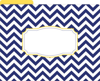 Barker Creek File Folder Set, 1/3-Cut Tab, Letter Size, Nautical Chevron, 12/Pack (2007)