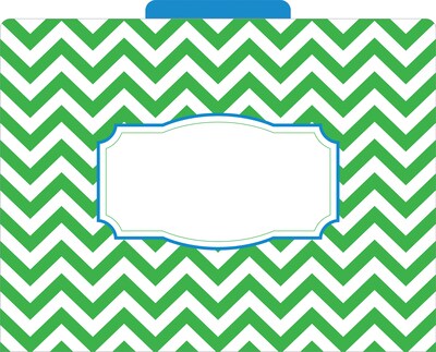 Barker Creek Nautical Chevron File Folder, 1/3-Cut Tab, Letter Size, Assorted Colors, 12/Pack (2007)
