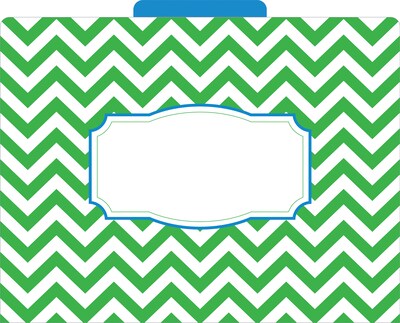 Barker Creek File Folder Set, 1/3-Cut Tab, Letter Size, Nautical Chevron, 12/Pack (2007)