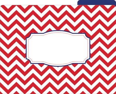 Barker Creek Nautical Chevron File Folder, 1/3-Cut Tab, Letter Size, Assorted Colors, 12/Pack (2007)