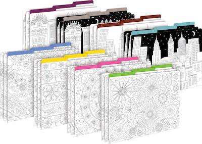 Barker Creek Color Me! File Folder Set, 1/3-Cut Tab, Letter Size, 24/Set (4134)