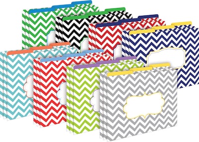 Barker Creek File Folder Set, 1/3-Cut Tab, Letter Size, Chevron, 24/Set (4135)