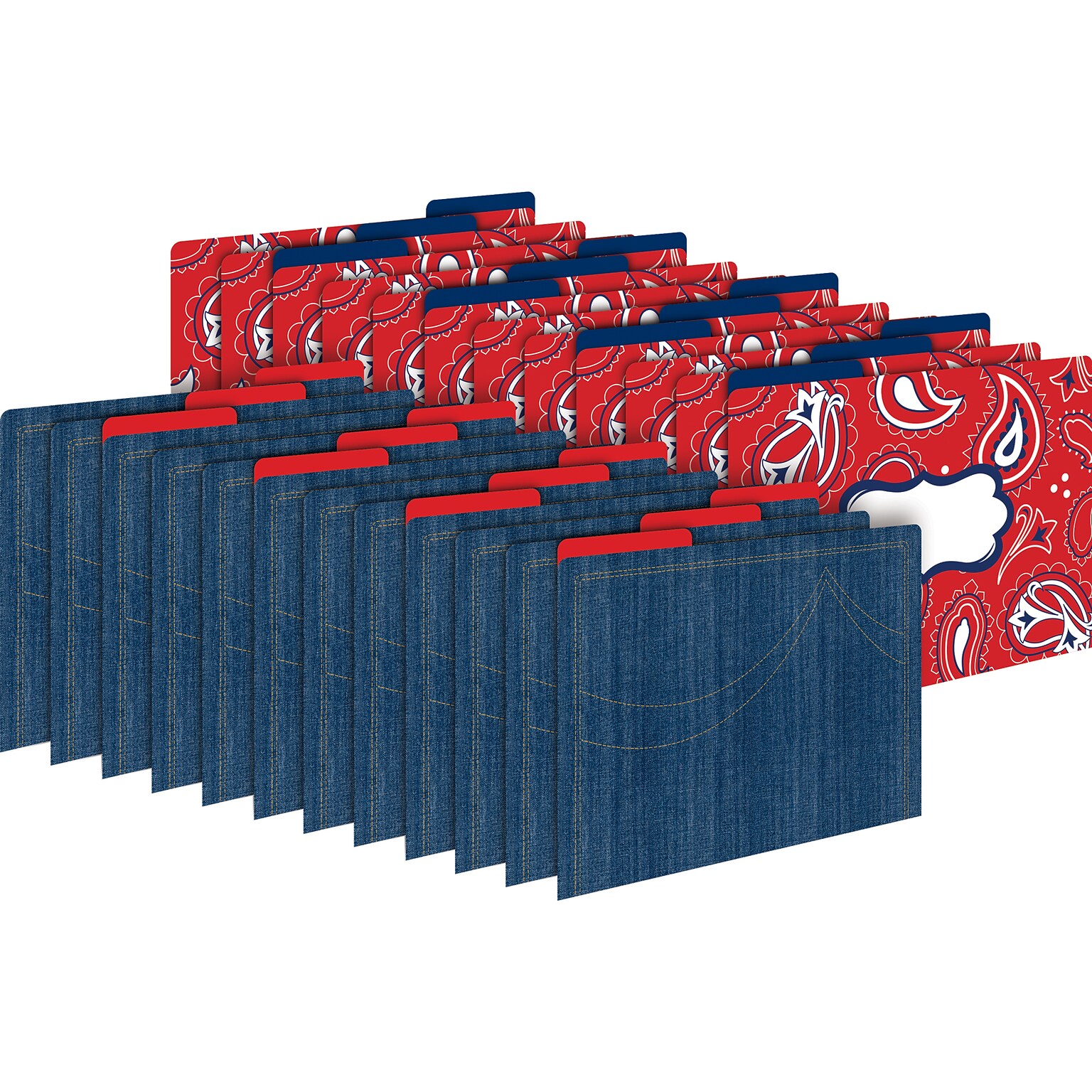 Barker Creek Western File Folder, 1/3-Cut Tab, Letter Size, Assorted Colors, 24/Set (4136)